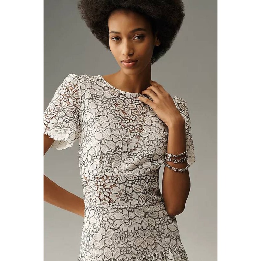 Walter Baker Mila Drop Waist Floral Lace Midi Dress Small NWT Anthro Coquette - Picture 3 of 8